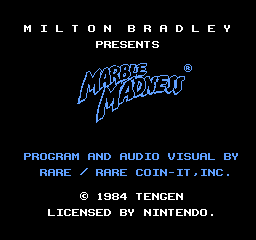 Marble Madness title screen for NES